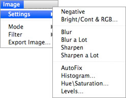 Image menu