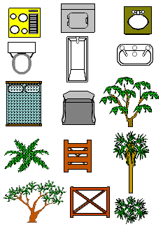 2D Home, Office, and Landscape Library